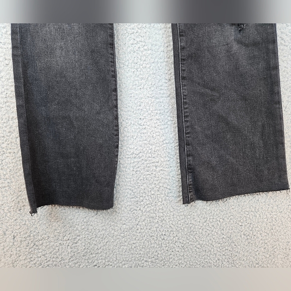 Hudson Womens Collin Midrise Bootcut Cropped Raw Hem Black Jean Sz 27 Distressed - Picture 4 of 12